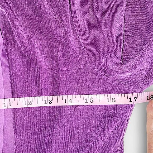 Lulus Womens Dress Sz Medium Maxi Purple Jersey Backless Long Sleeves Retro 20s - Picture 12 of 16